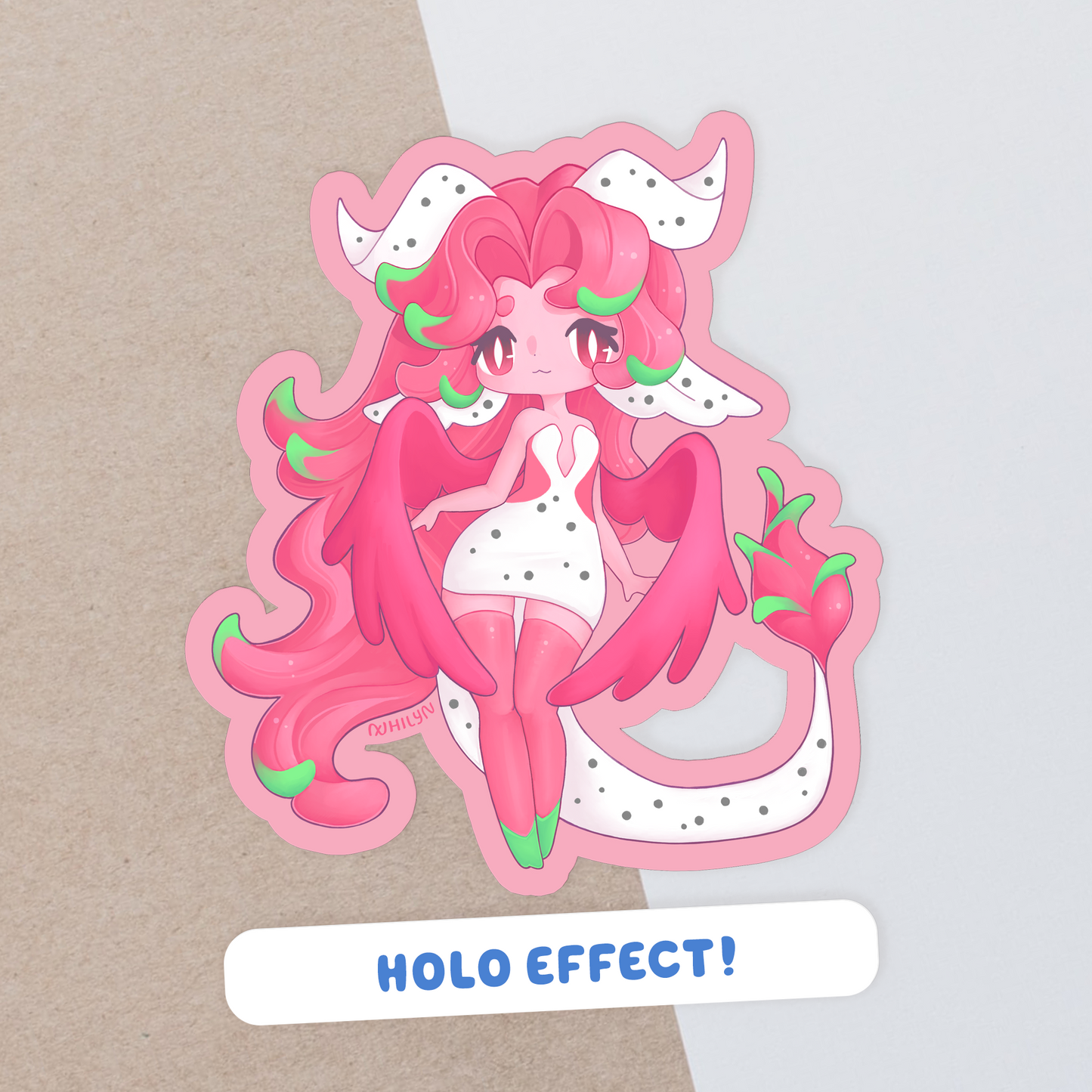 Dragon Fruit Matte Holo Sticker - March 25