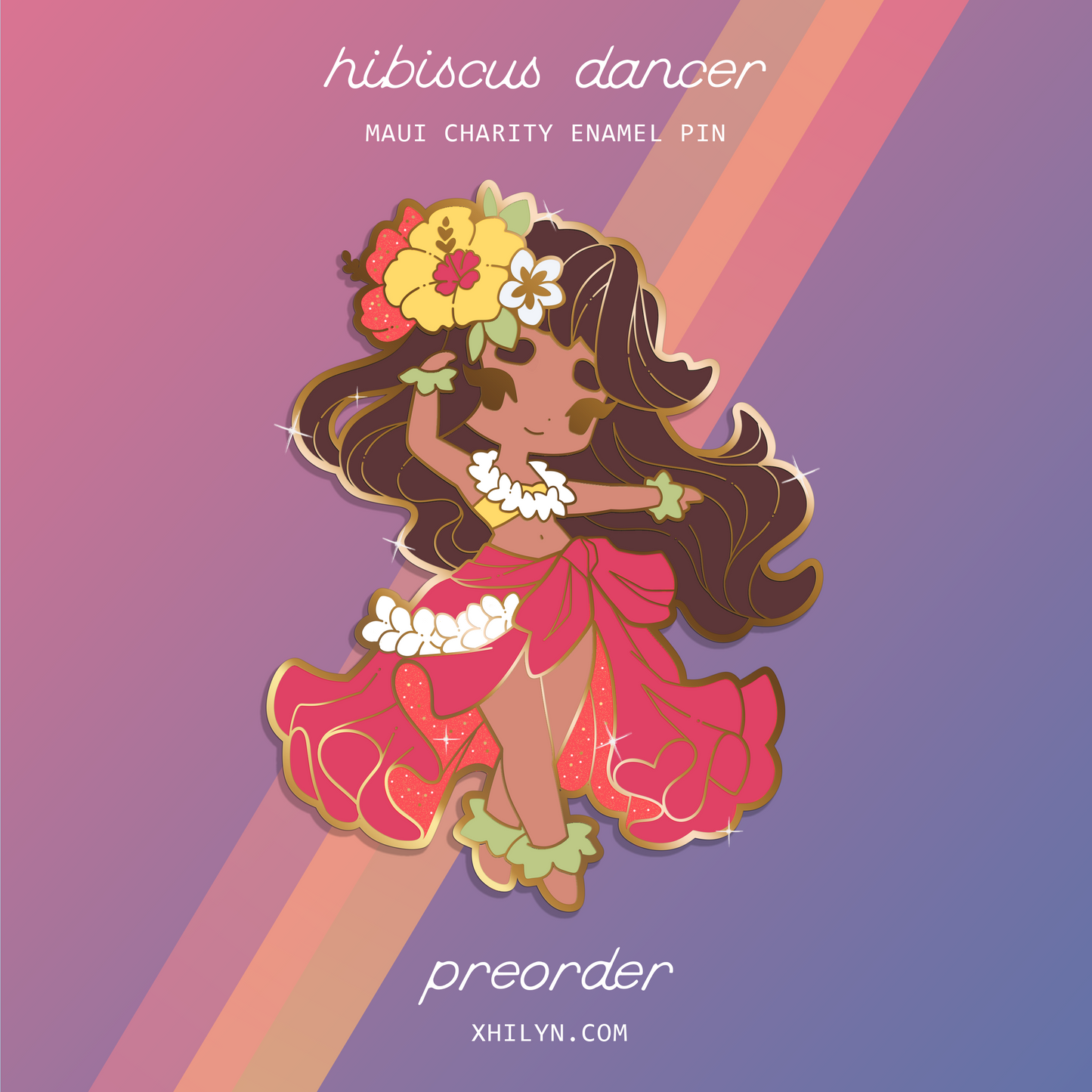 🌺 Hibiscus Dancer ~ Maui Fundraiser Pin ~ Maui Strong Fund