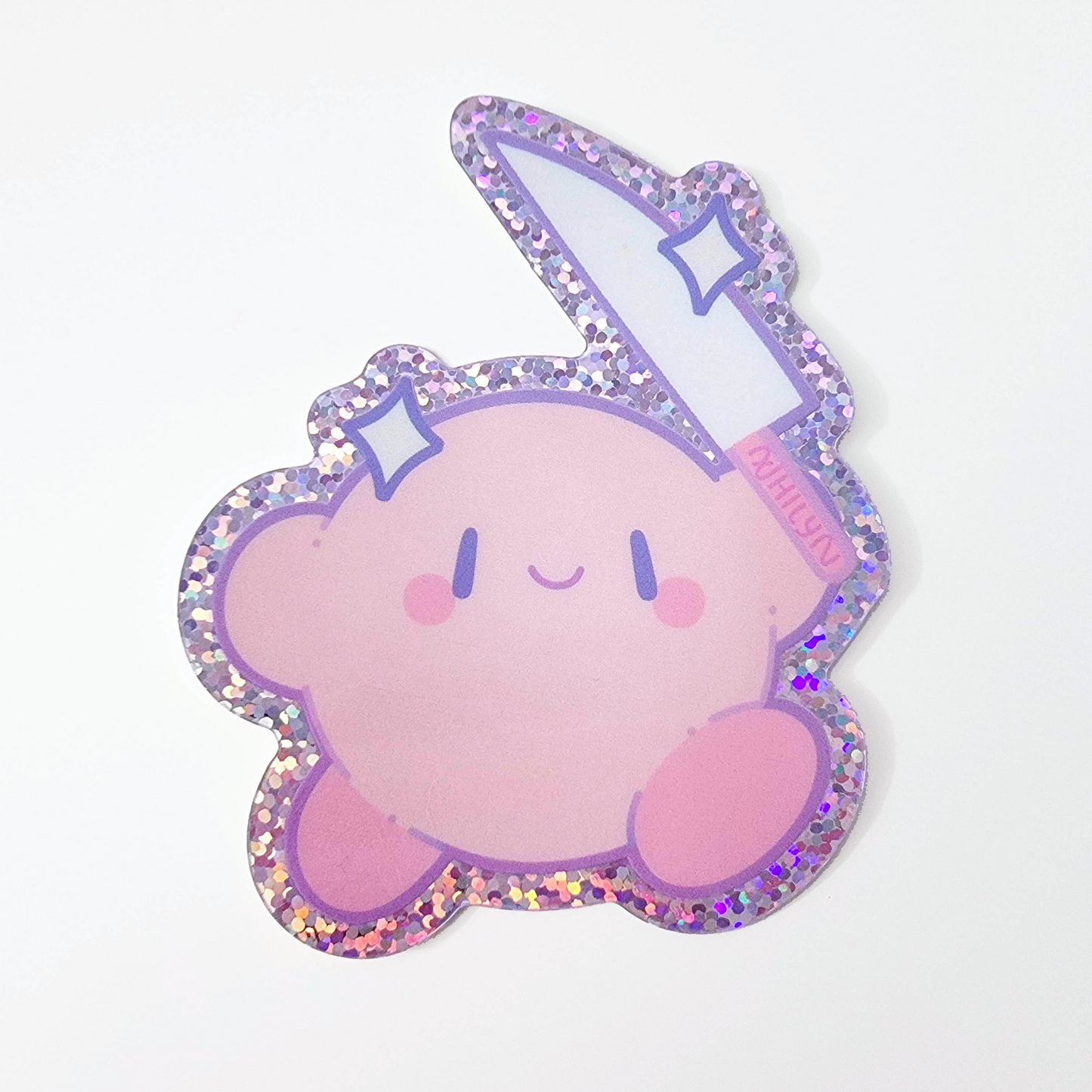 Knife Kirby Glitter Sticker
