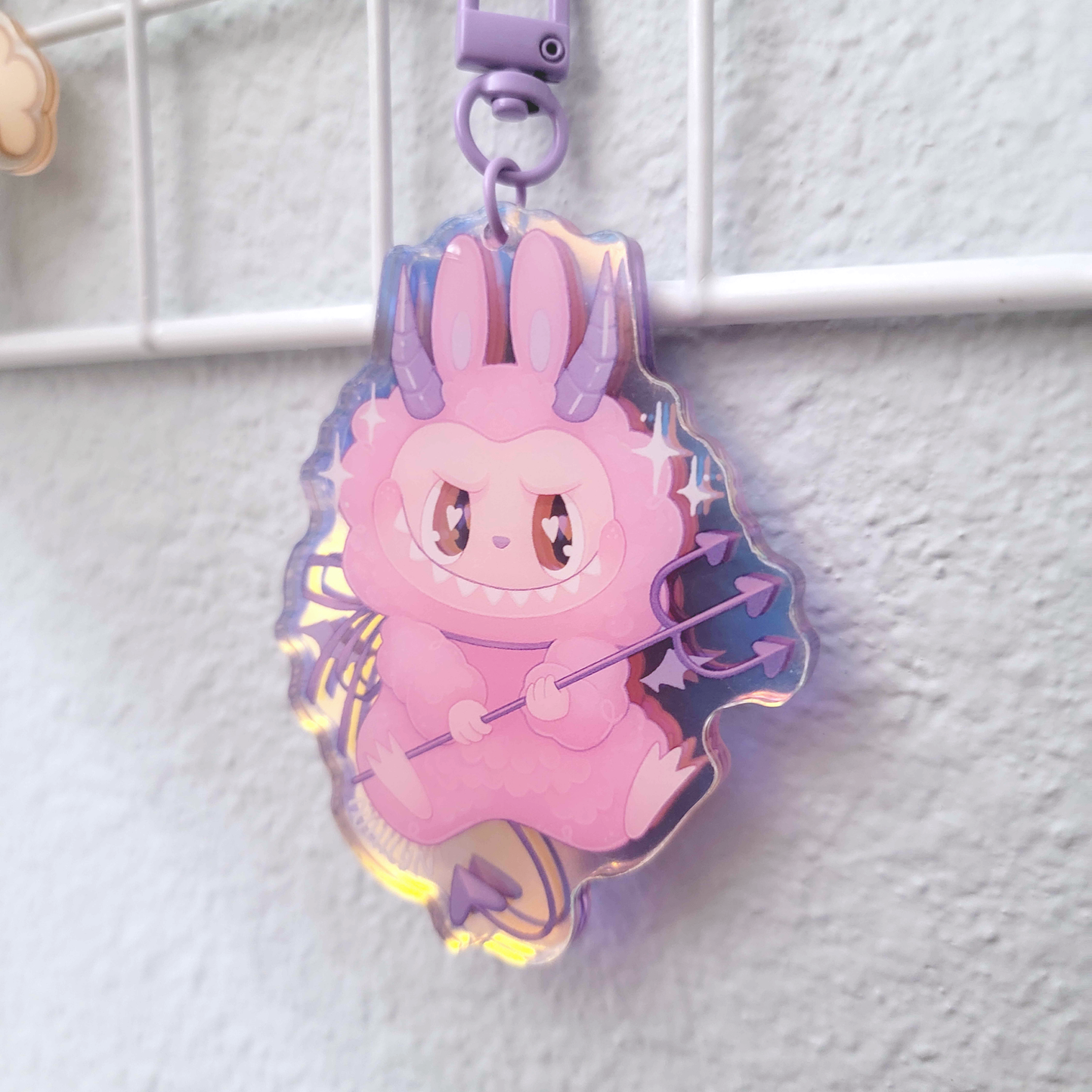 Devil Labubu Holographic Charm