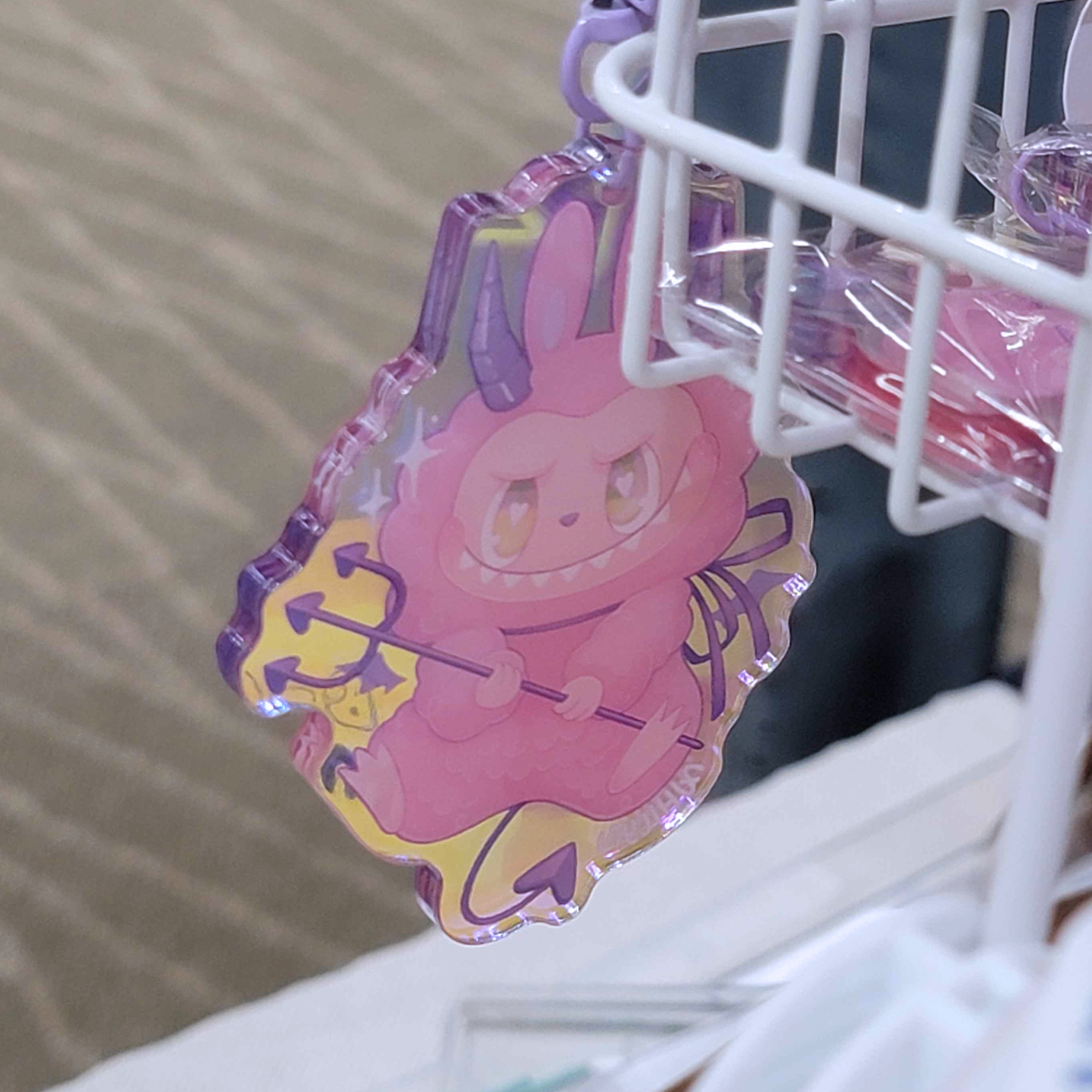 Devil Labubu Holographic Charm