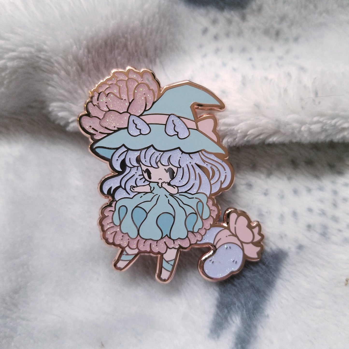 Bubblegum Kitty Witch Pin