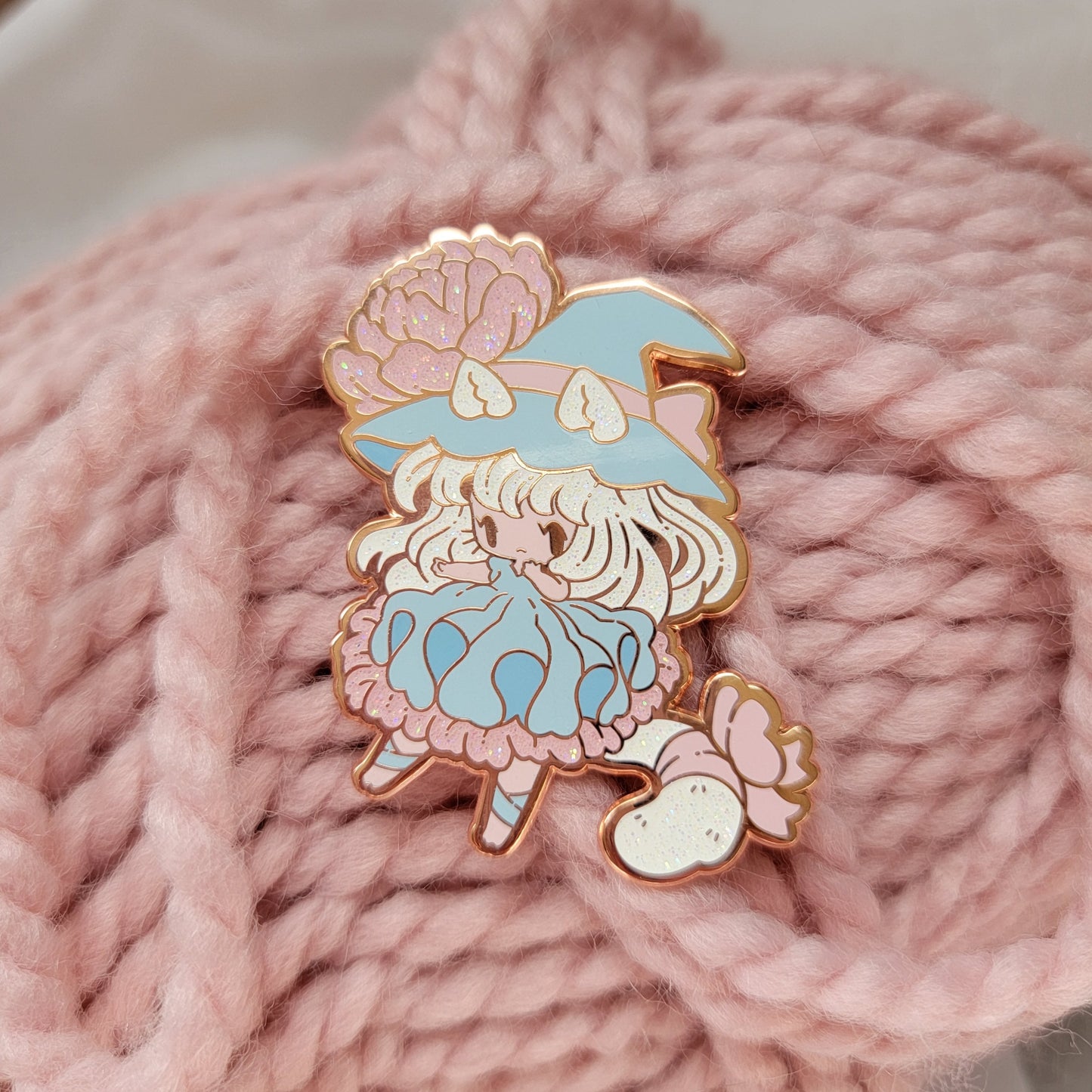 Bubblegum Kitty Witch Pin