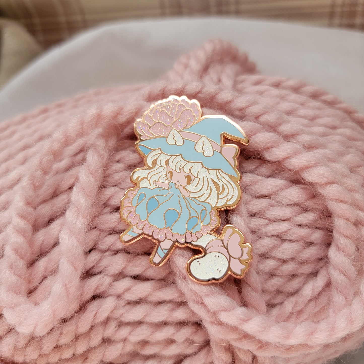 Bubblegum Kitty Witch Pin