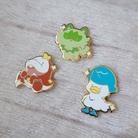 Gen 9 Pokemon Starters Pins - Quaxly Fuecoco Sprigatito