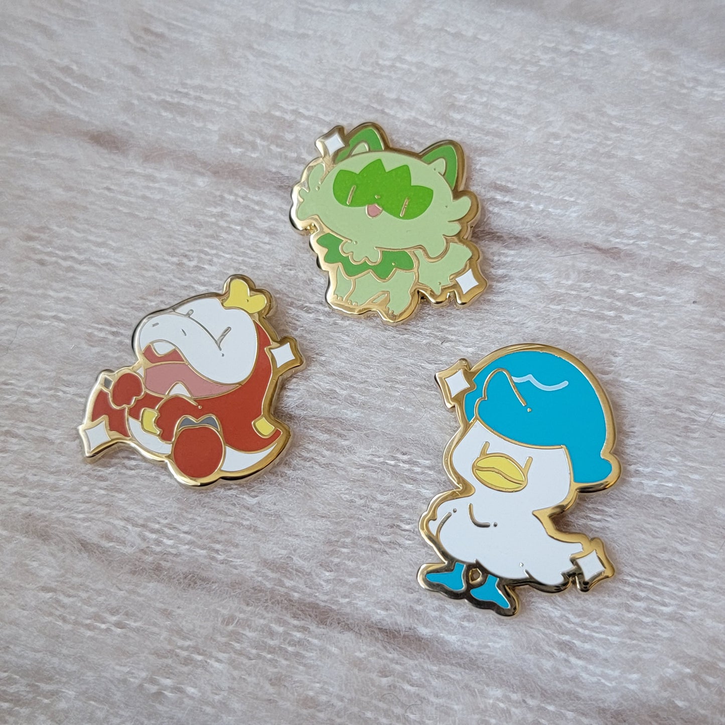 Gen 10 Starter Pins - Browt Pombon Gecqua ~ Mini mon series (PREORDER ~ Will ship by June 2026)