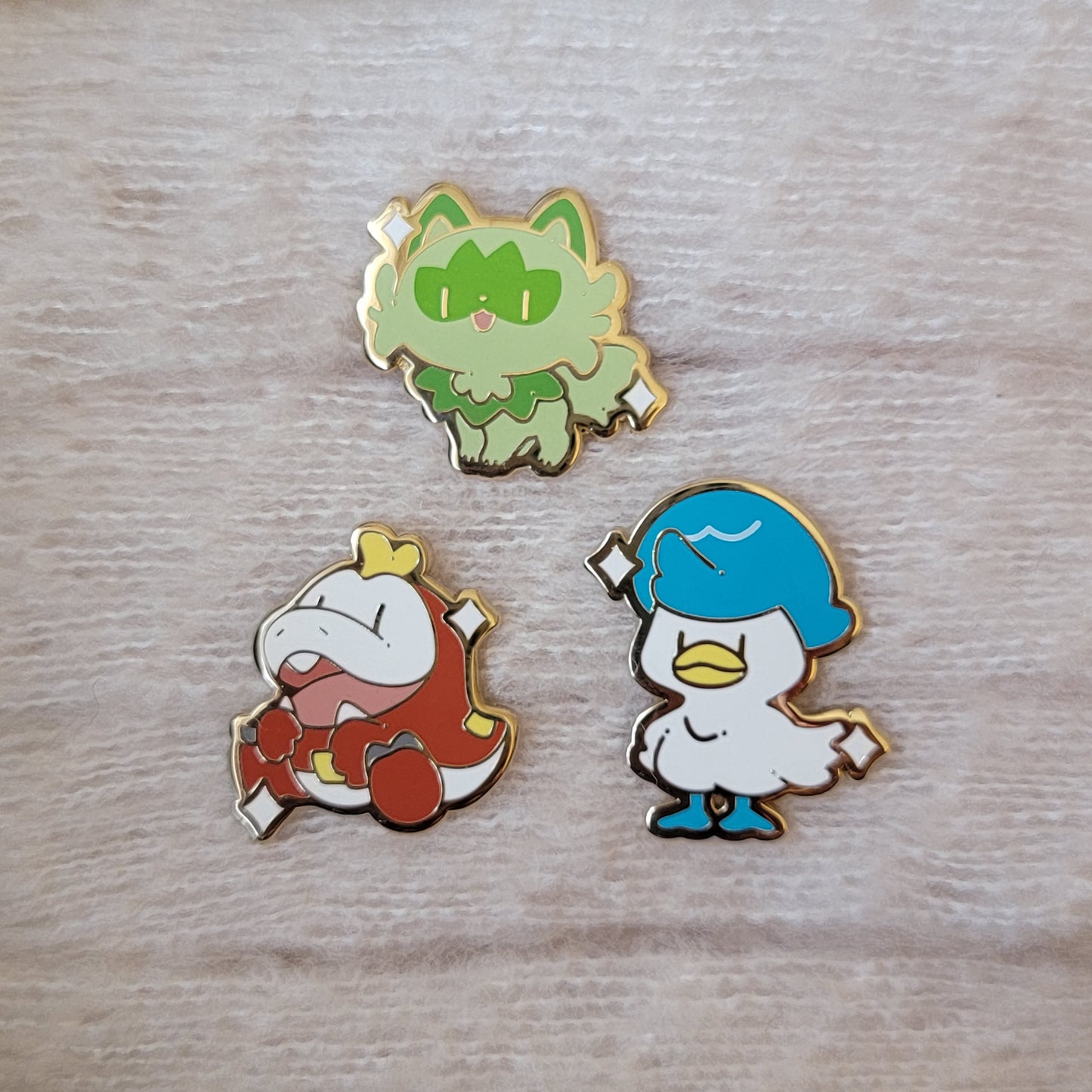 Gen 9 Pokemon Starters Pins - Quaxly Fuecoco Sprigatito