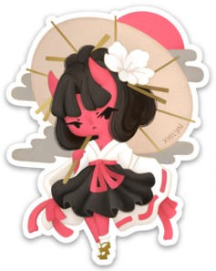 Oni Girl Sticker ~ Last chance