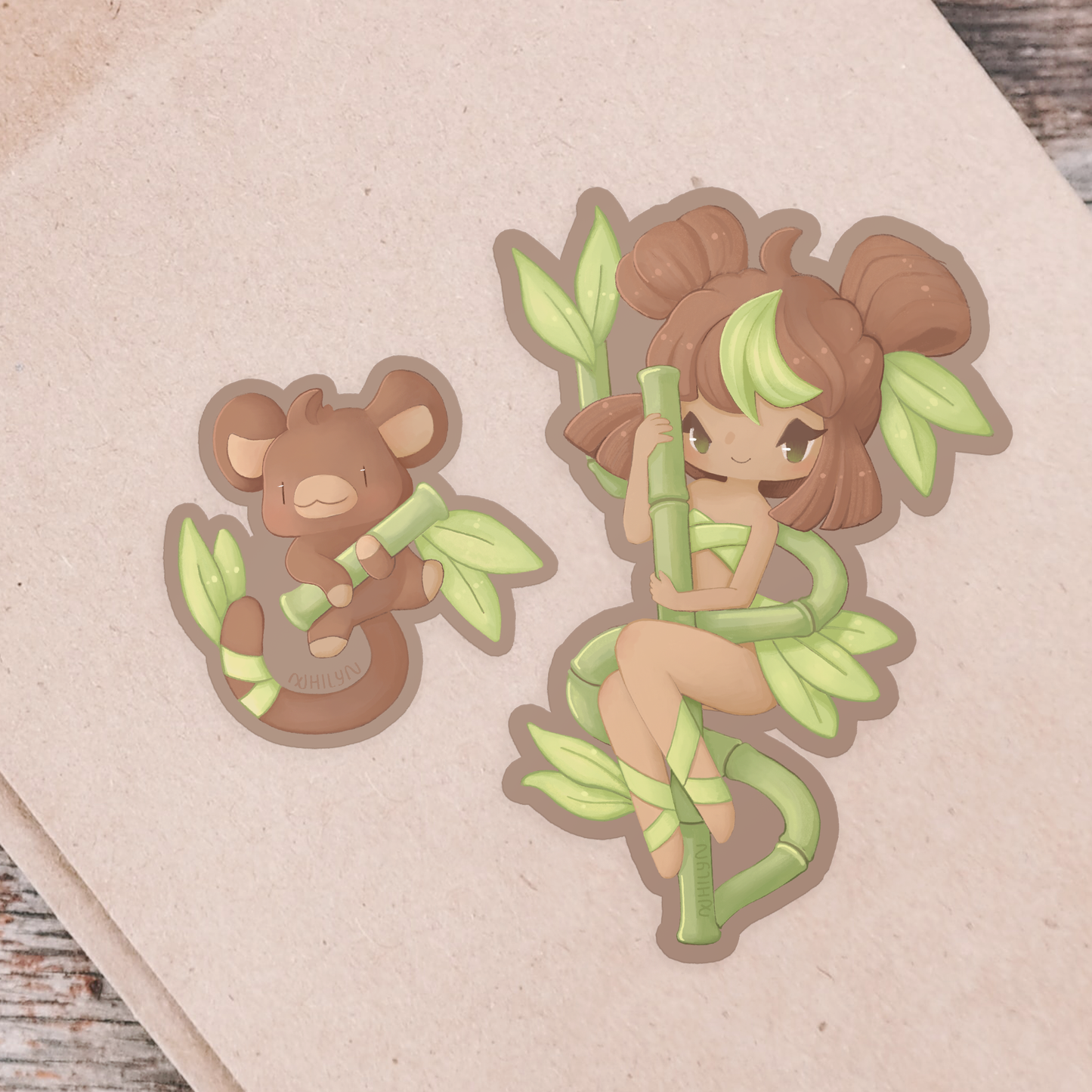 Bamboo Monkey Stickers