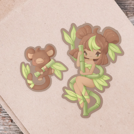 Bamboo Monkey Stickers