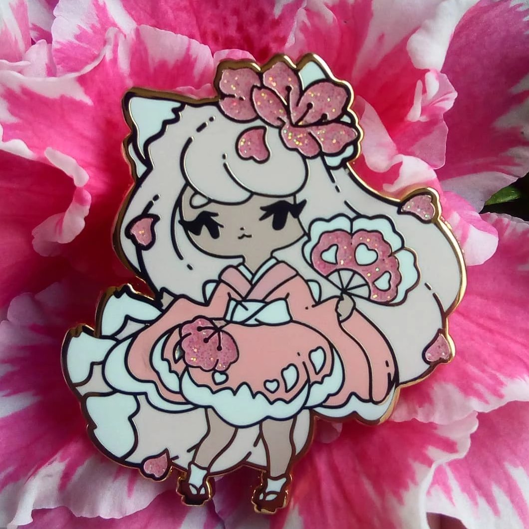 Winter Kitsune Pin - Limited Edition