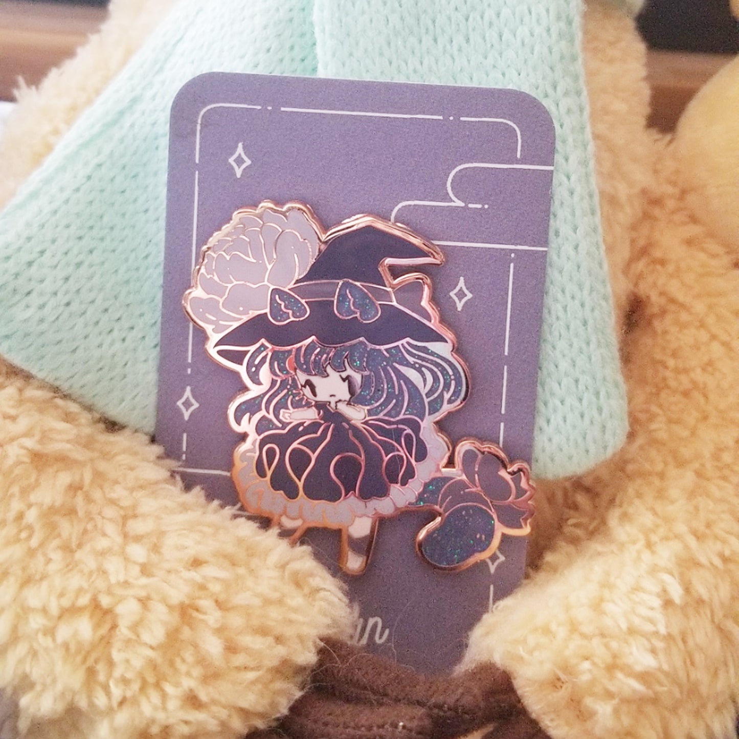 Baby Kitty Witch Pin