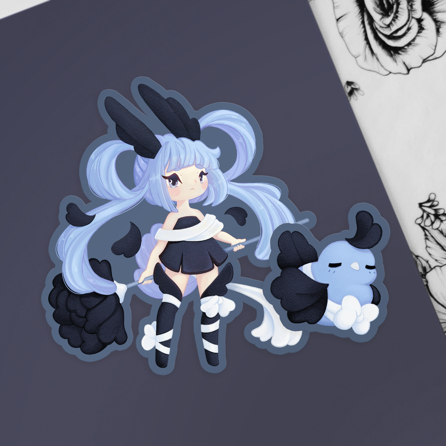 Black Rose Magician Stickers