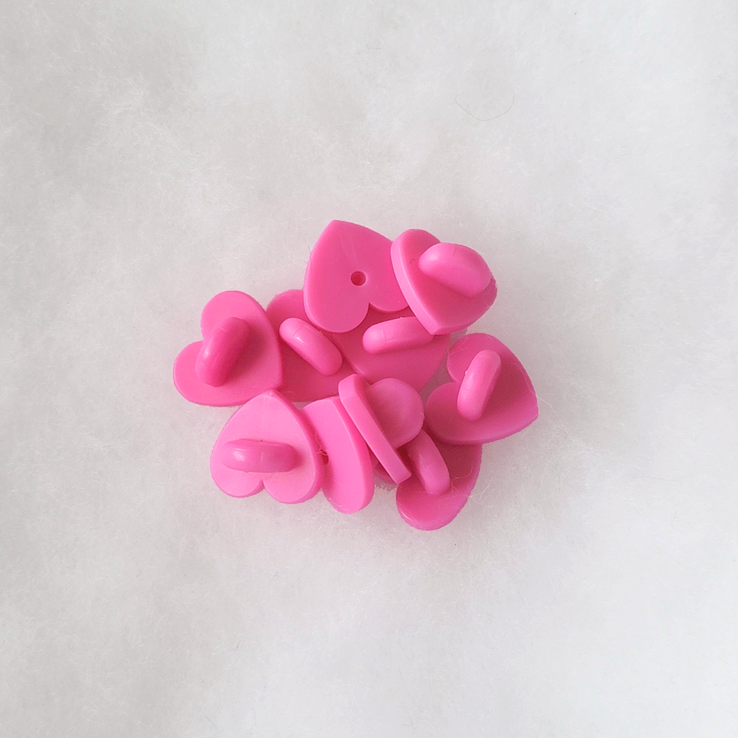 Hot Pink Rubber Pin Backs / Clutches