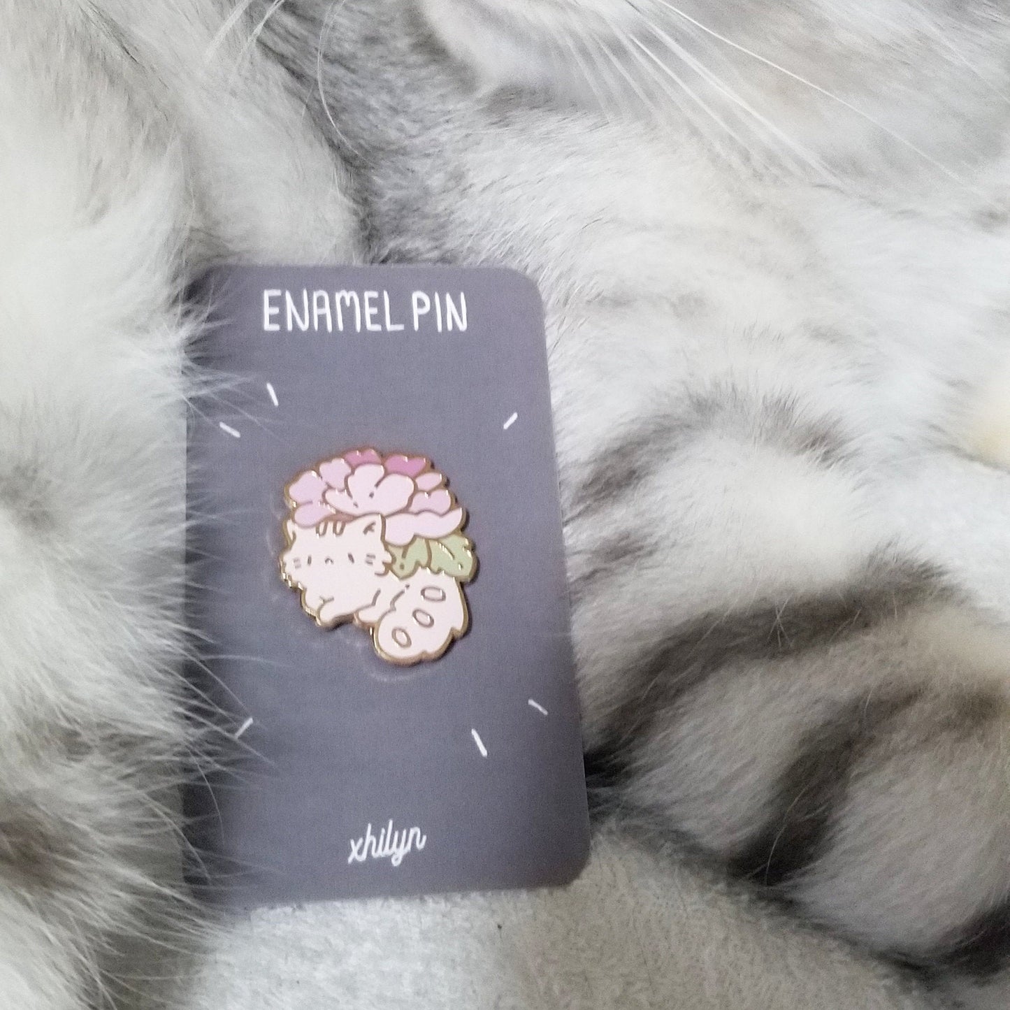 Purple Kitty Planter Pin