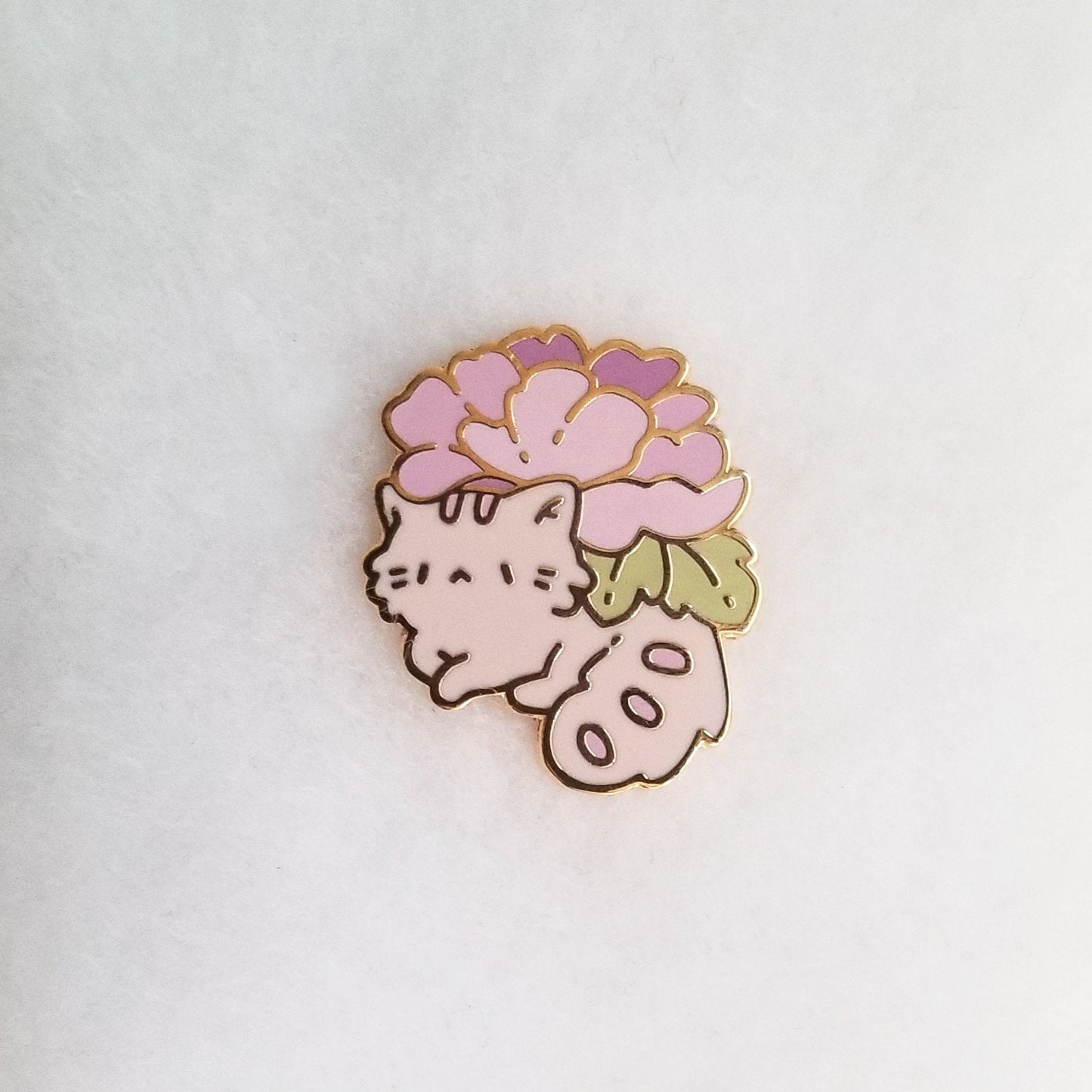 Purple Kitty Planter Pin