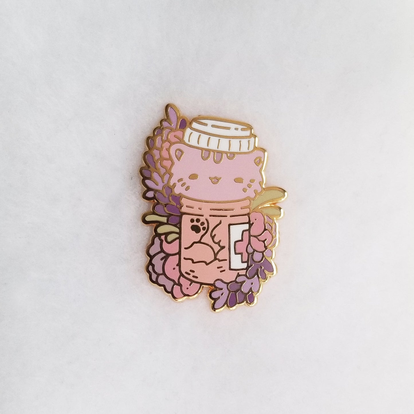 Pill Bottle Cat Pin V2