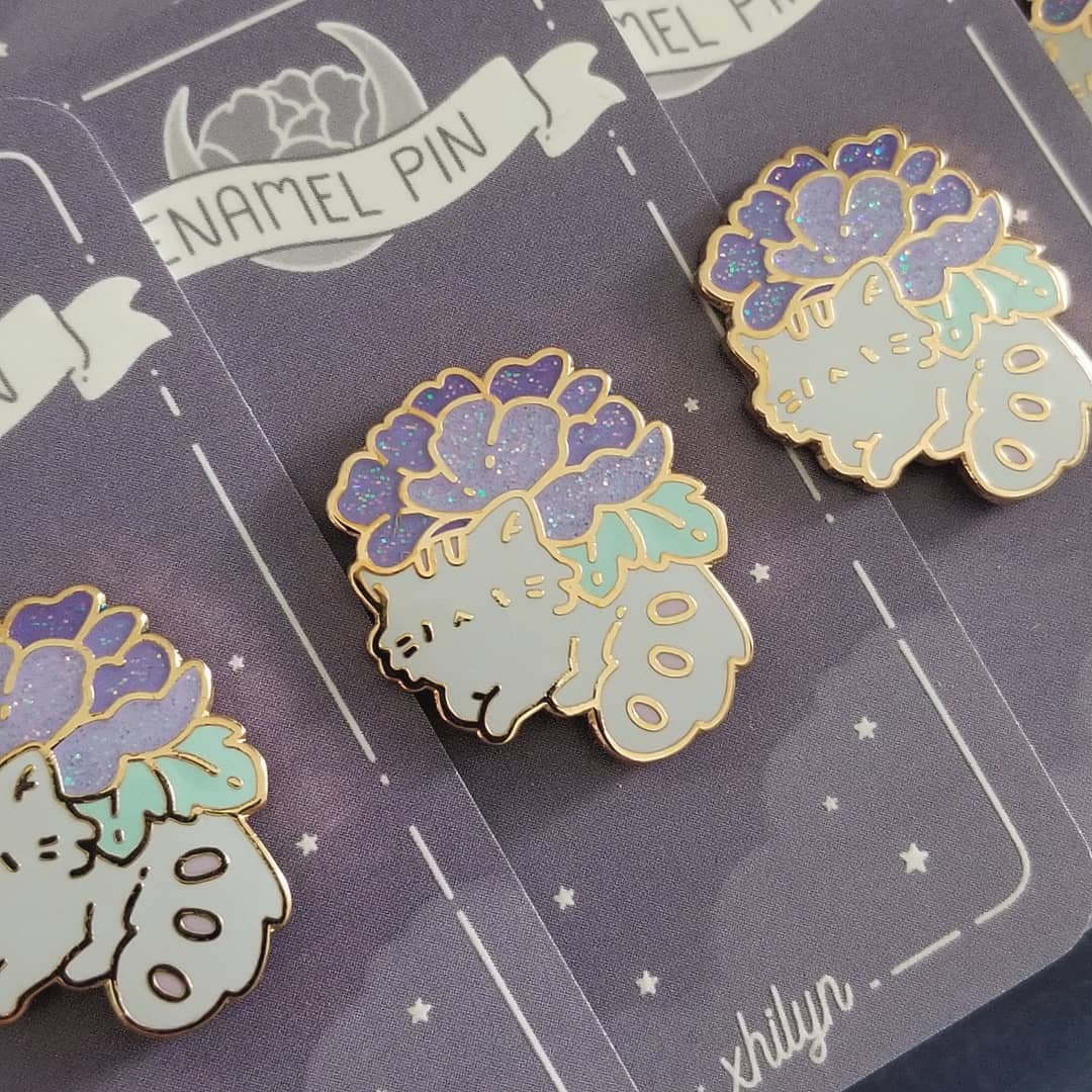 Purple Kitty Planter Pin