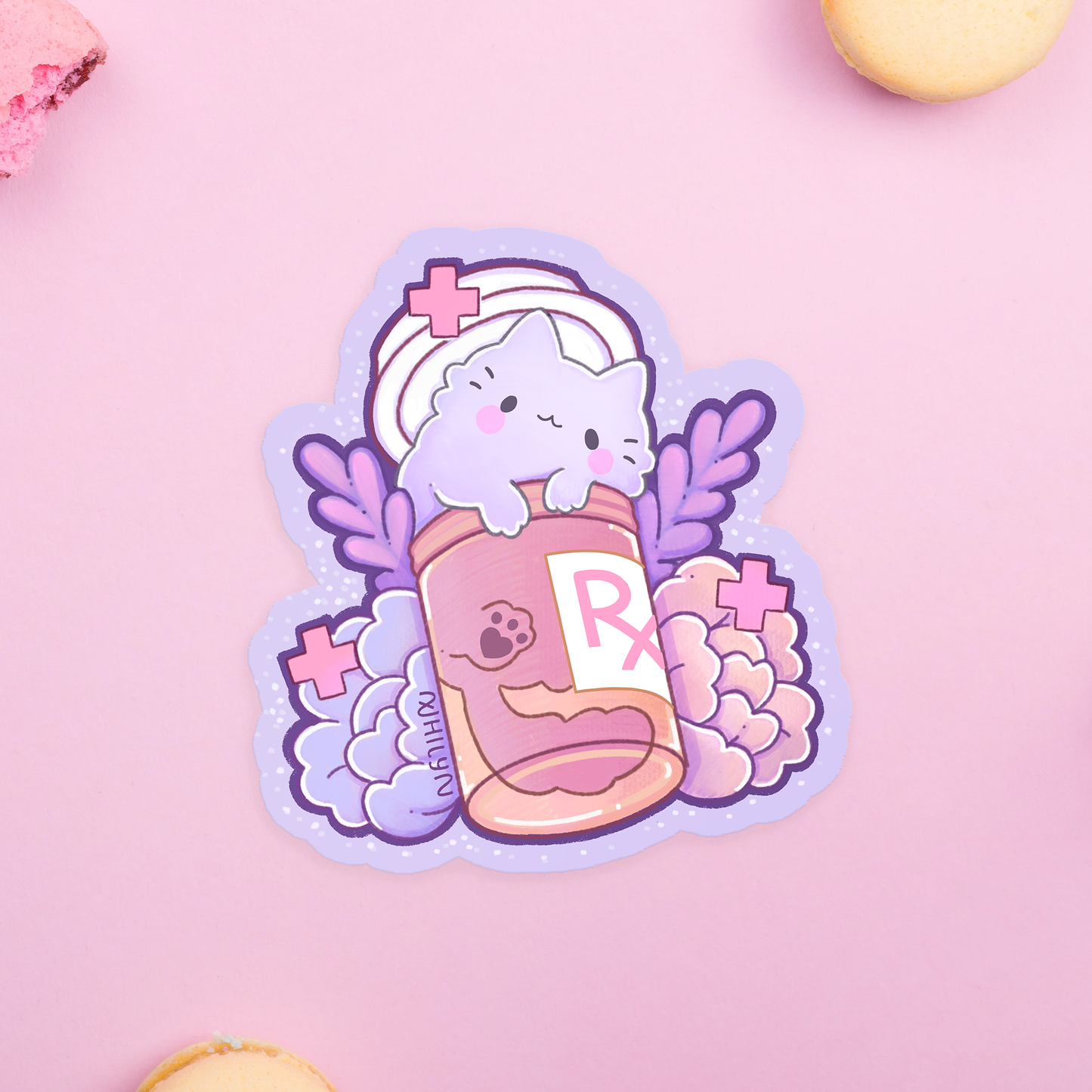 Pill Bottle Cat Sticker