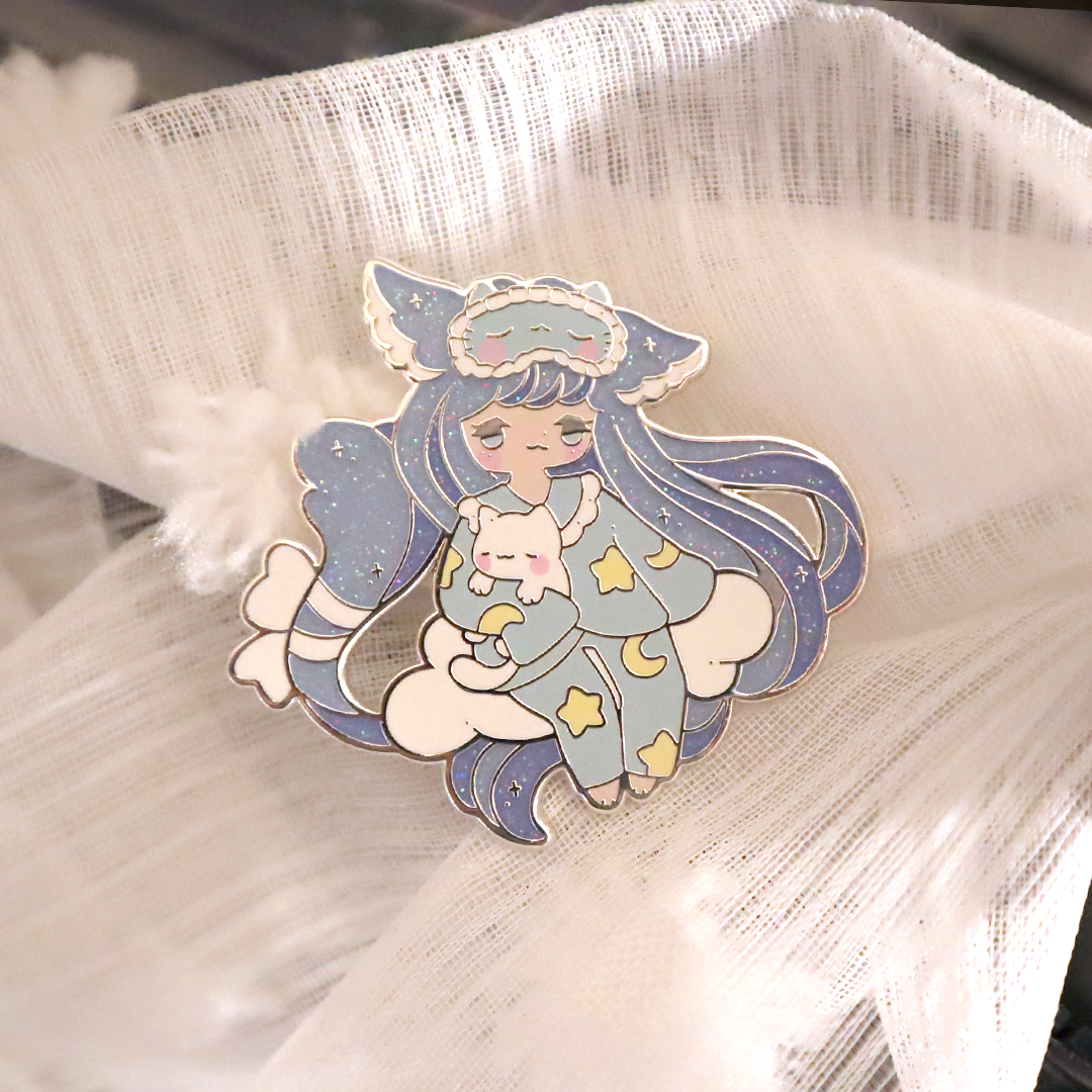 Slumber Party Kitty Pin