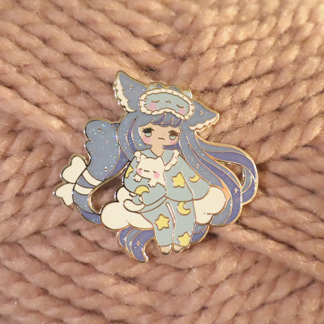 Slumber Party Kitty Pin