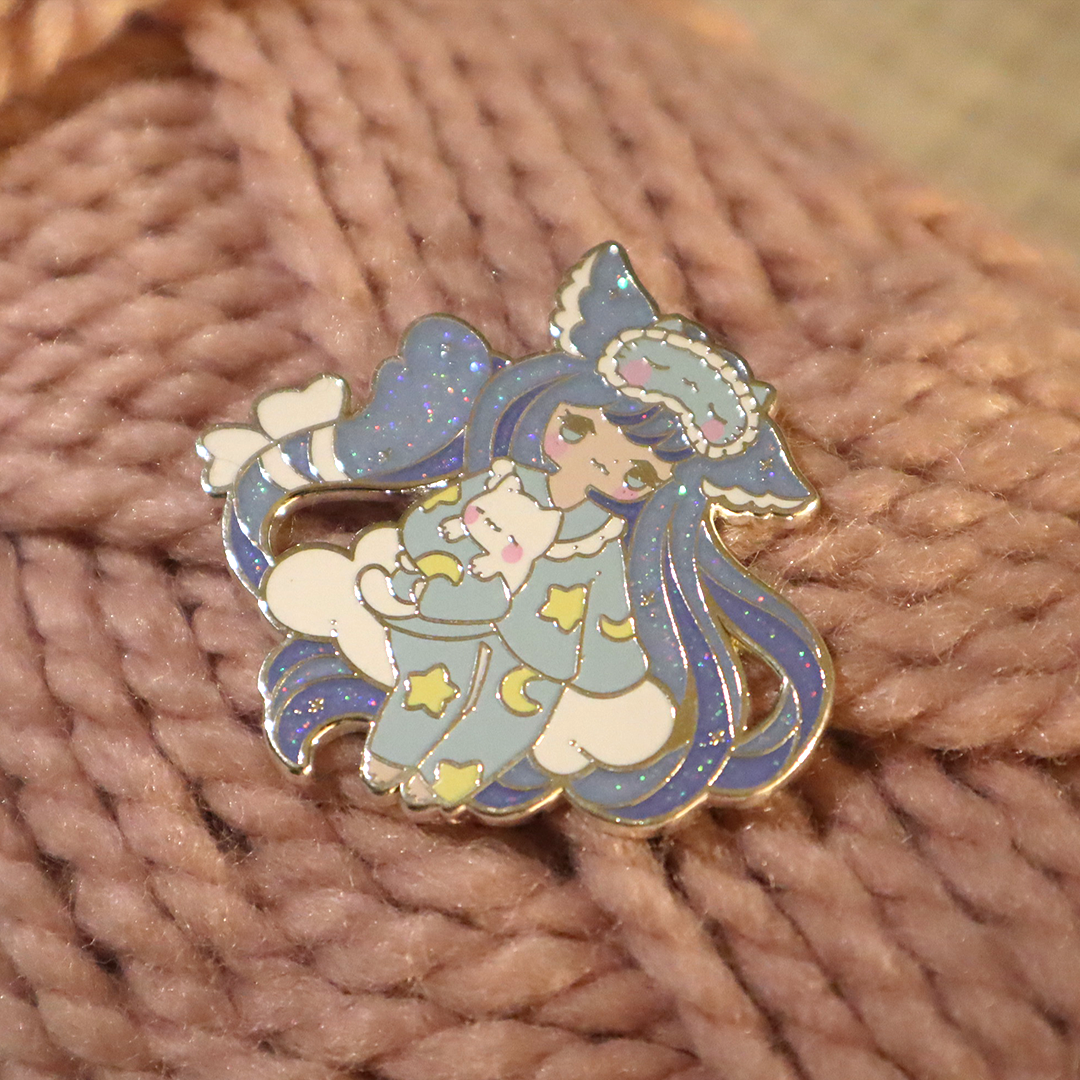 Slumber Party Kitty Pin