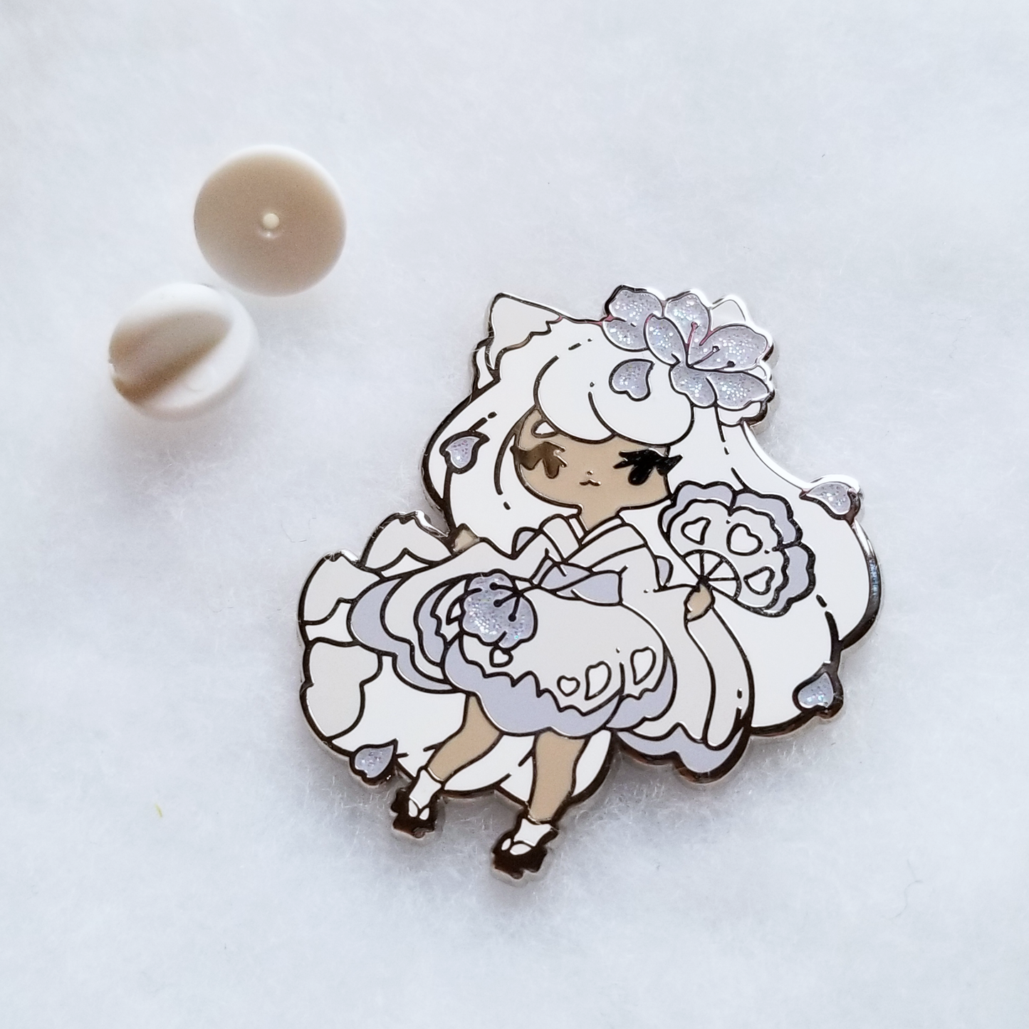 Winter Kitsune Pin - Limited Edition