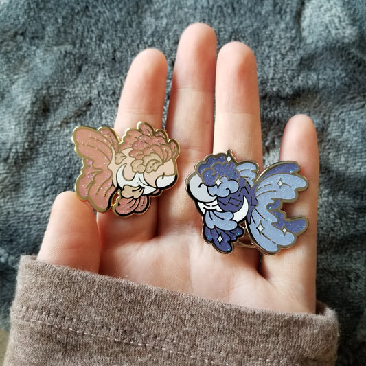 Galaxy & Floral Goldfish Pins - Dec 2019