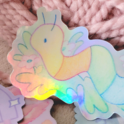 Rainbow Worm Inch Holo Sticker