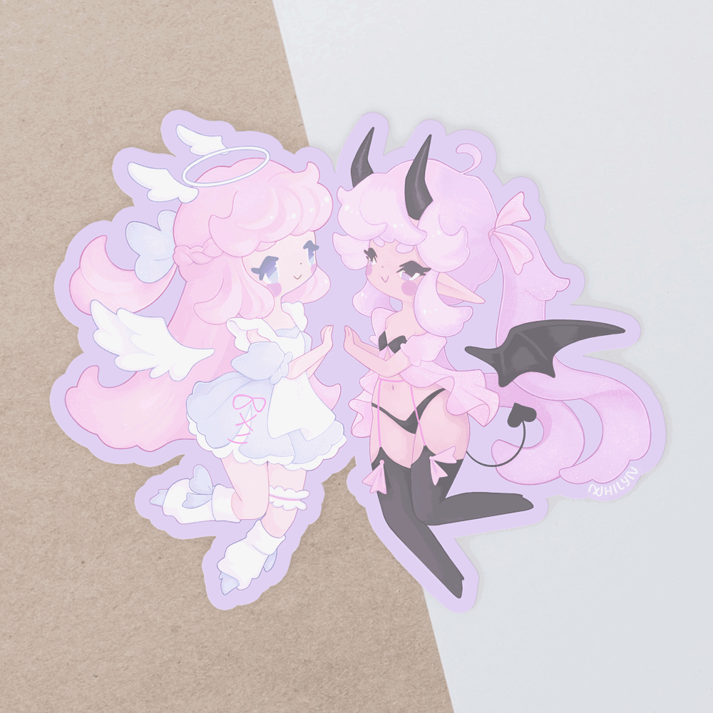 Dual Hearts Holo Sticker - July 25