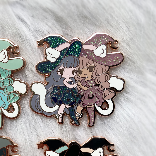 Hallow Queens Pin ~ Navy/Pink ~ Whalephat Collaboration