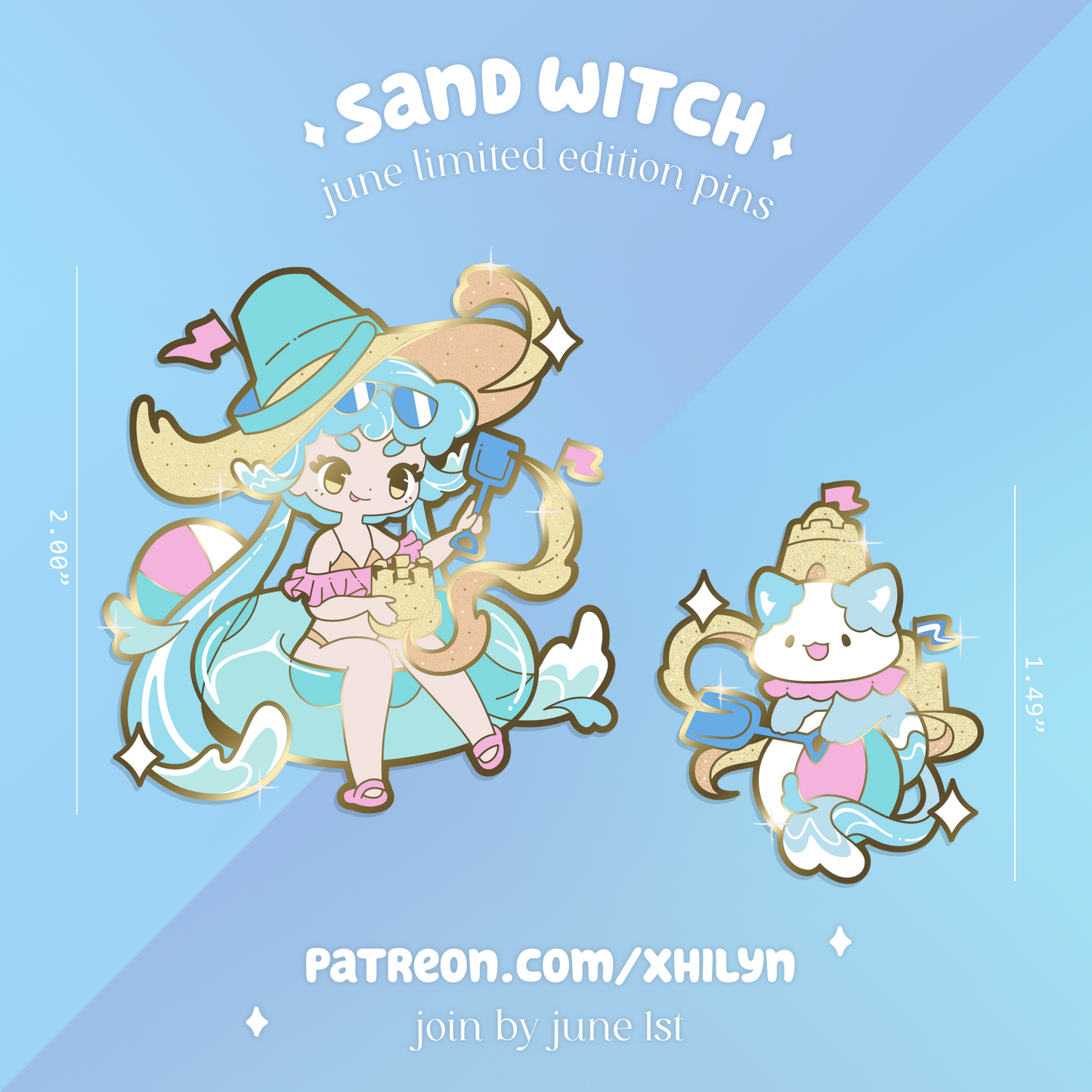 Sand Witch Pins - June 2024