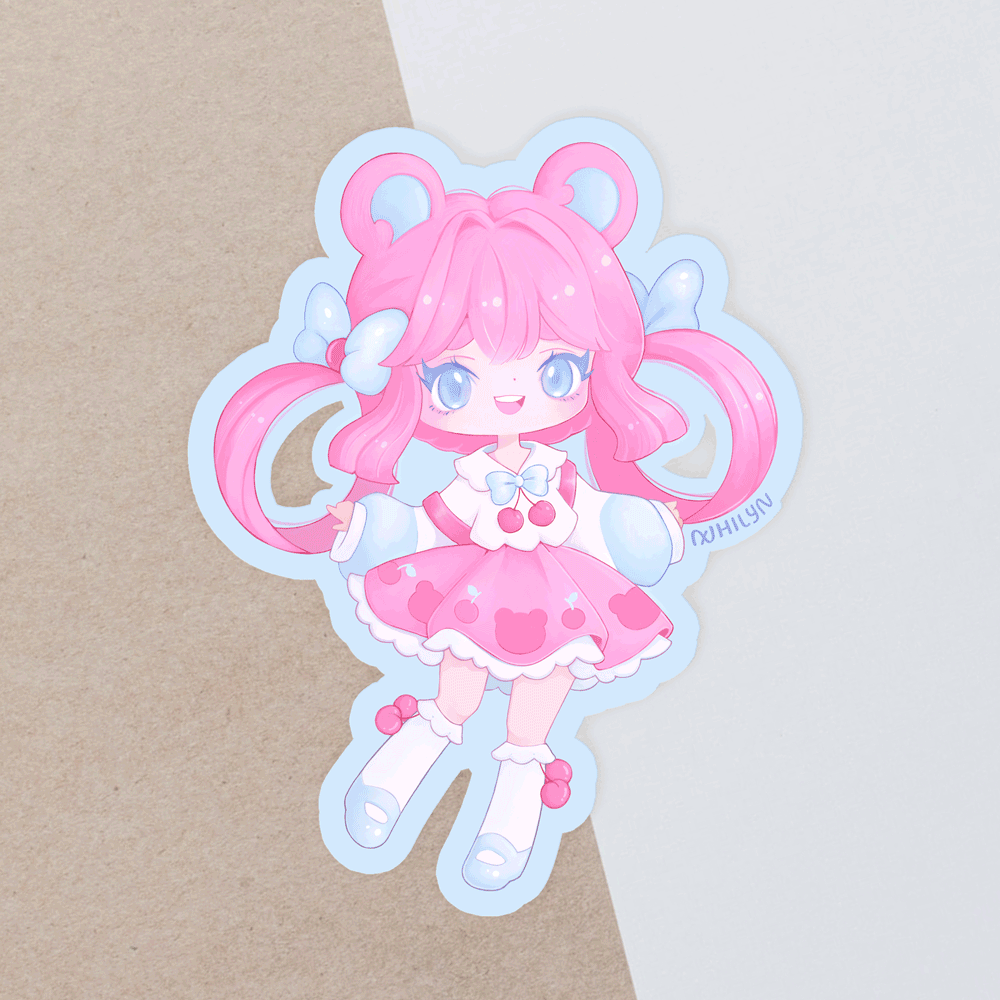 Cherry Bear Holo Sticker - June 25