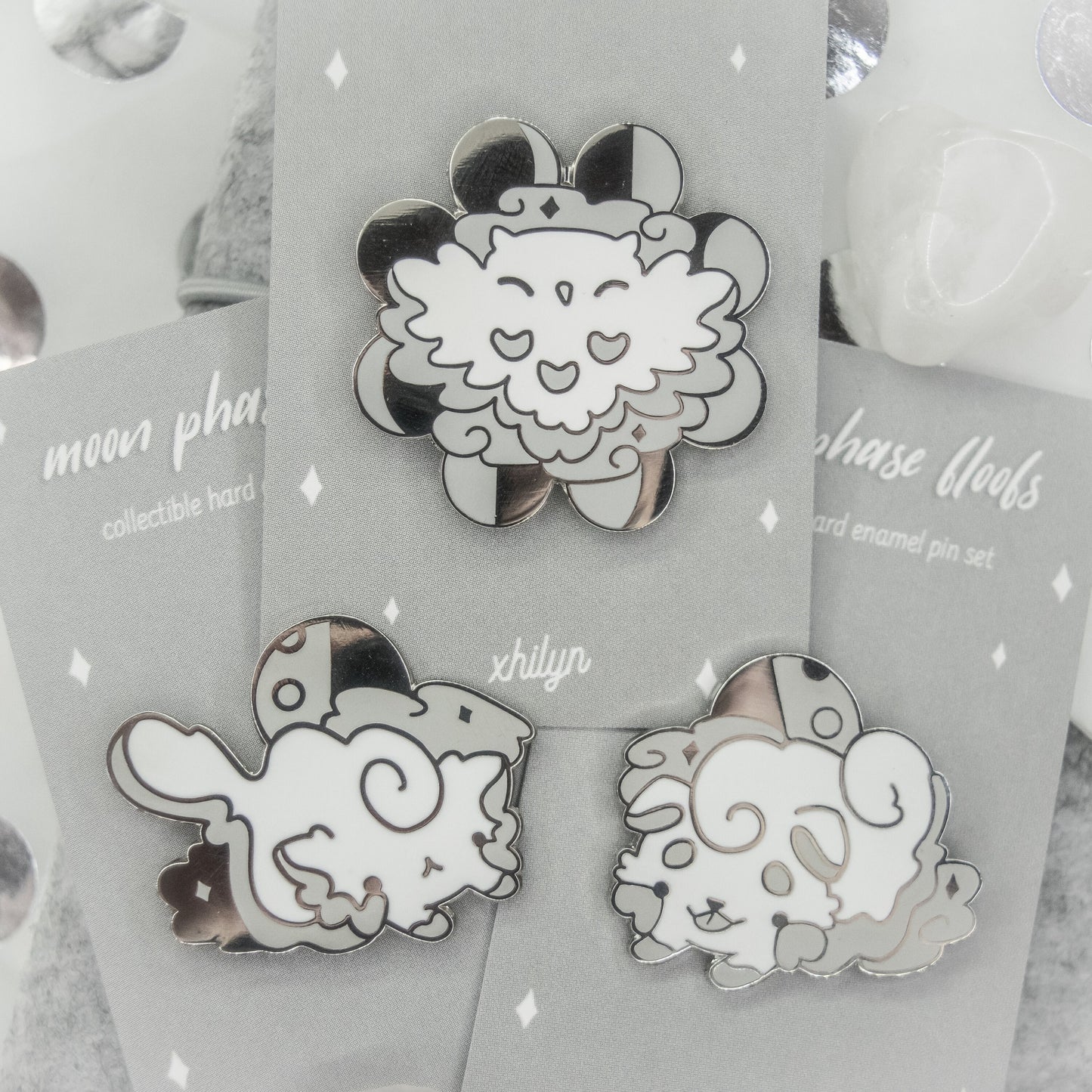 Moon Phase Animal Pins