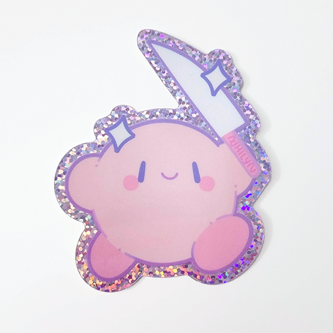 Knife Kirby Glitter Sticker