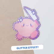 Knife Kirby Glitter Sticker