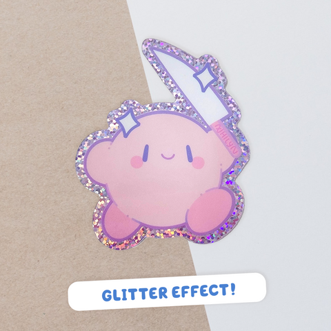 Knife Kirby Glitter Sticker