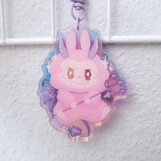 Devil Labubu Holographic Charm