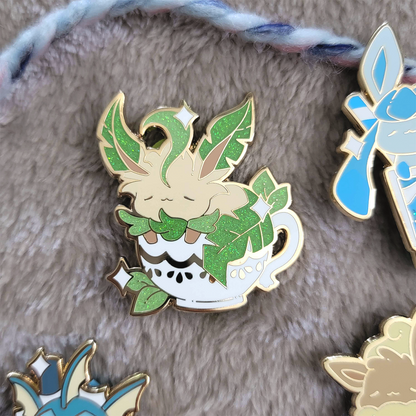 Teacup Leafeon Eevee Pin