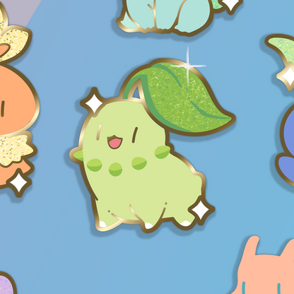 [PREORDER] Chikorita Pin ~ Mini Mon series ~ (Ships January 2026)