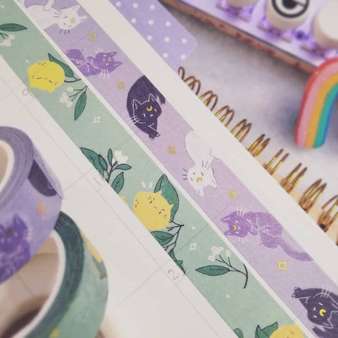 Moon Cats Washi Tape ~ Gold foil