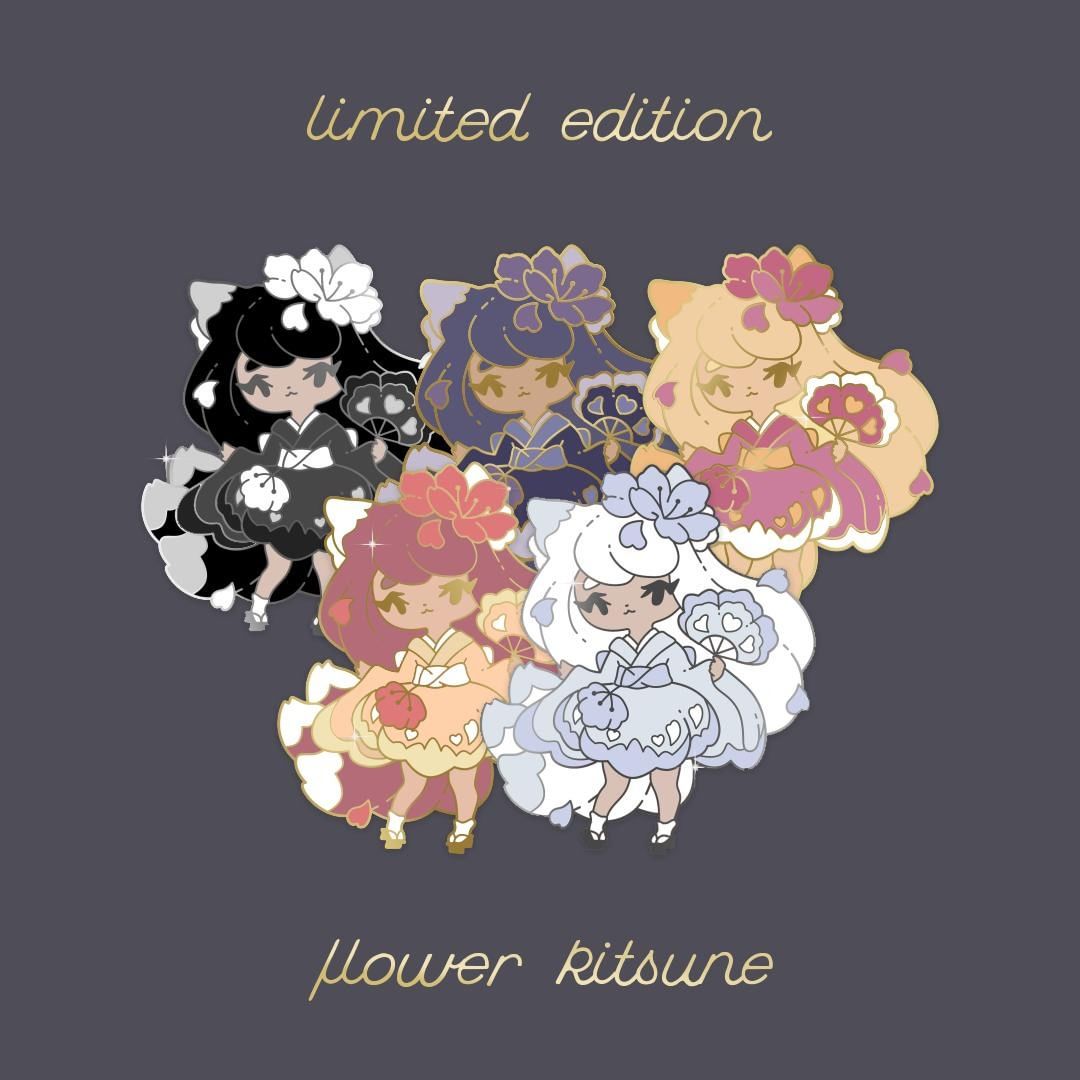 Winter Kitsune Pin - Limited Edition ~ Last chance