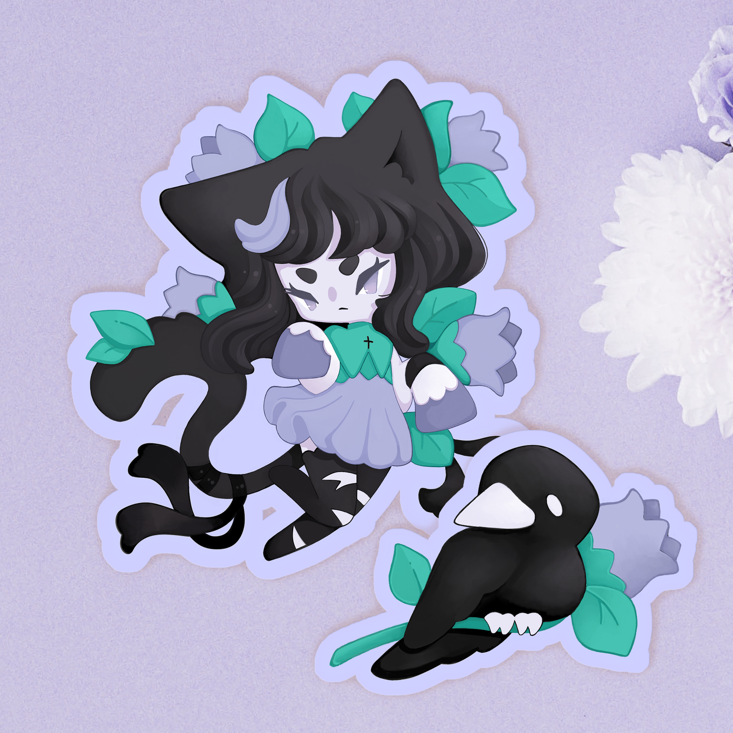 Nightshade & Baby Crow Stickers