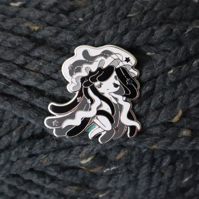 Black/White Jellyfish Recolor Pin - Limited Edition ~ Last chance
