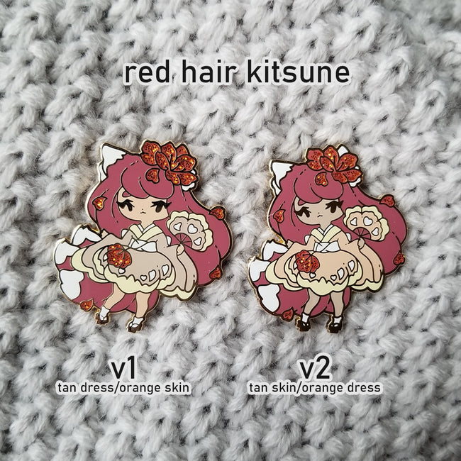 Red Kitsune Recolor Pin - Limited Edition ~ Last chance