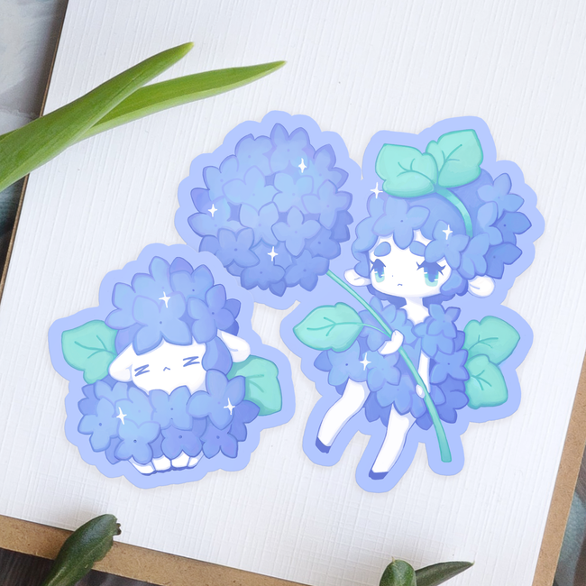 Hydrangea & Baby Sheep Stickers