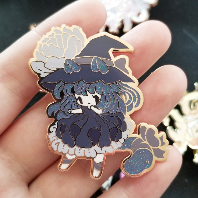 Baby Kitty Witch Pin