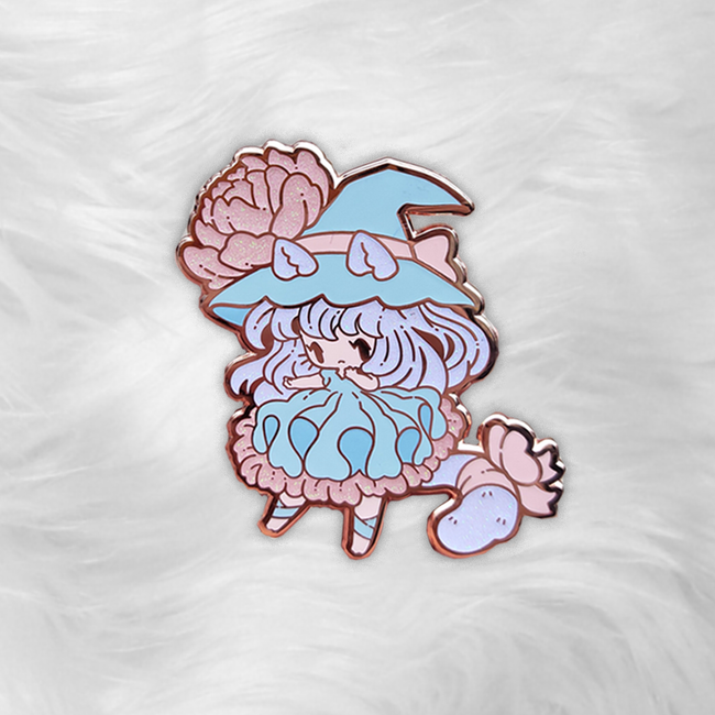 Bubblegum Kitty Witch Pin