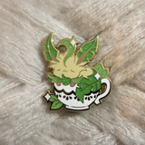 Teacup Leafeon Pin (miscolored glitter) ~ Last chance