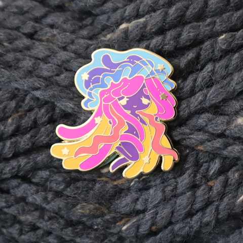 Vaporwave Jellyfish Recolor Pin - Limited Edition ~ Last chance